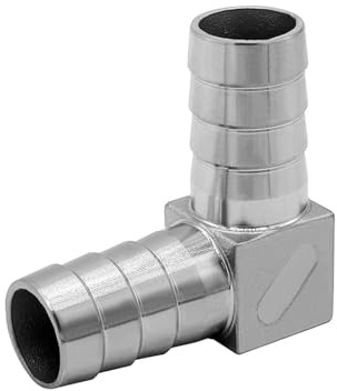TopHomer Stainless Steel L-Shaped 90° Barbed Fittings Quick-Connect Barb Hose Connectors with Various Options (6mm / 0.24in)