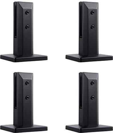 Lot de 4 colliers de serrage rectangulaires réglables en acier inoxydable 304 pour balustrades de piscine et étagères en verre robustes et de qualité supérieure