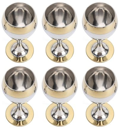Juego de 6 copas de vino de acero inoxidable, copa de vino de metal irrompible de 60 ml, copas de vino únicas y elegantes para exteriores, viajes, camping y piscina, ideal para