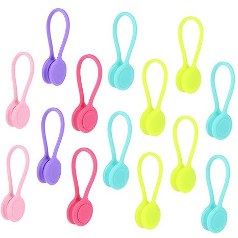 OSALADI 14piezas Enrollador De Cable De Silicona Sujetacables Organizador De Cables Soporte Para Auriculares De Magnéticos Color