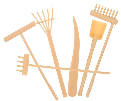 BCOATH 6pcs Mini Zen Garden Rake Kit Sand Tray Tools for Desk Decoration and Creative Sand Pattern Drawing