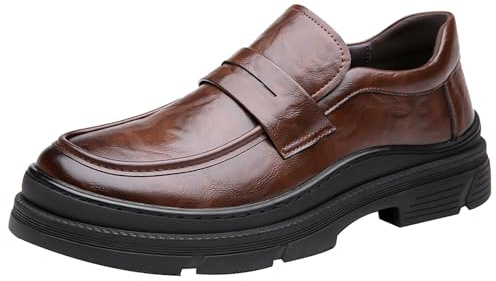 Mocassini Uomo Leggeri Morbidi Loafers Scarpe da Business Slipper In Pelle Slip On Scarpe Da Guida Senza Lacci Scarpe Casual Classiche Scarpe Da Business Comode Scarpe Da Camminare, marrone, 41