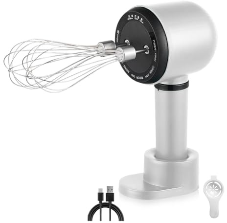 Asyduey Sbattitore Elettrico, Frusta Portatile Wireless con 3 velocità Ricaricabili e 2 Fruste per Cuocere La Crema al Latte