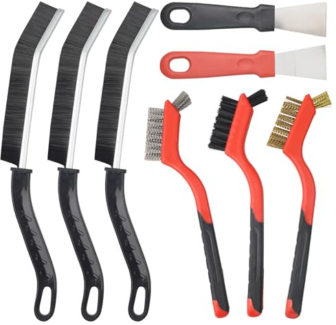 8 stycken klyvningsborstar med hårda borst, Crevice Cleaning Brush, hårda borst, hörnrengöringsborste, fogrengöringsborste för hushåll, kök, fordon, toalett, fogmurbruk