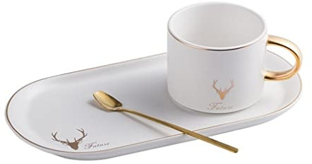 Ensemble de Tasse à café et Soucoupe en céramique de Luxe européen de Noël de Phnom Penh avec Coffret Cadeau Tasse à Petit-déjeuner Ustensiles de Cuisine Assiette à Dessert