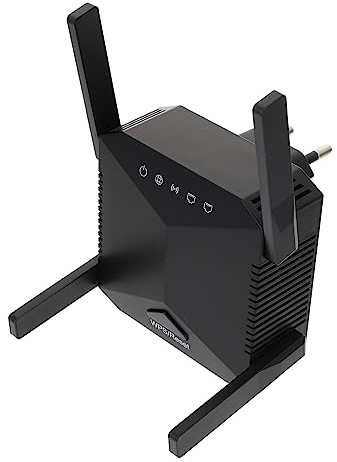 Répéteur Wi‑FI 2, 4 Ghz 300 Mbps à 4 Antennes Noir Abs | Norme 802.11n, 220-240 V, Conception Fentes Latérales, Modèle pour Maison