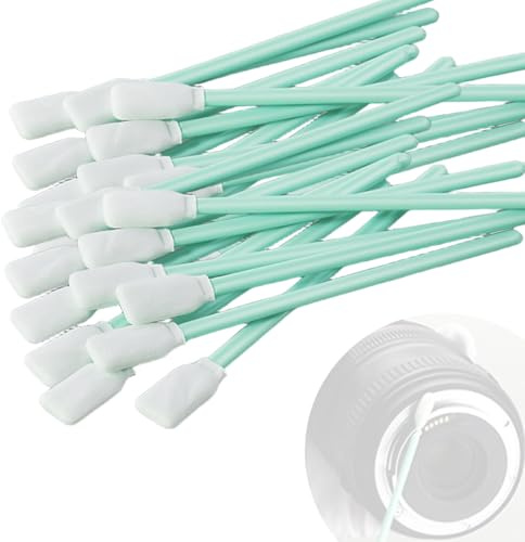 TEOZBLU 50 Stück Reinigung Schwamm Lang Steril, Schaumreinigungstupfer, Schaumreinigungs-Wattestäbchen,Schwamm Stäbchen für Tintenstrahldrucker,Wattestäbchen Rechteckig