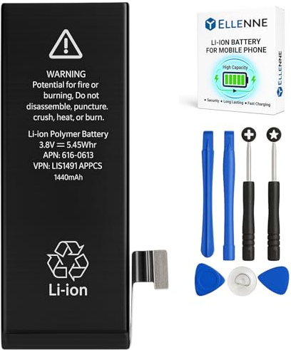 ELLENNE - Batterie pour Apple iPhone 5 1440mAh avec kit tournevis inclus