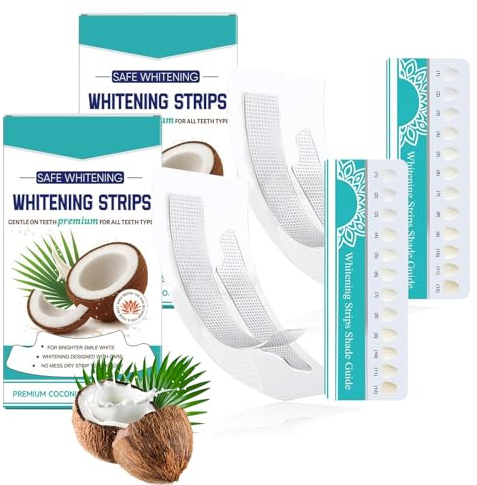 Zahnaufhellung Whitening Strips, 7 Stück Teeth Whitening Strips, Coconut Mint WhiteningStrips, Bleaching Stripes für Empfindliche Zähne, Zähne Aufhellen, Schnelles Entfernen Aller Flecken (2)