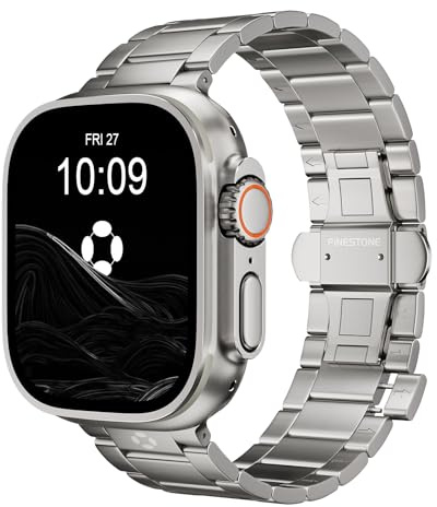 Grad 5 Titan Armband für Apple Watch Ultra 3/2/1 49 mm & Series 11/10 46 mm | Ohne Werkzeug Ersatzband,DLC-Beschichtung kratzfest,Feinjustierung via 2 S-Glieder,Hypoallergen Armband mit Butterfly 22mm