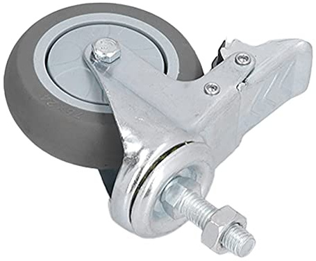 Cryfokt Ruote Industriali, PVC 3 Pollici, Durevole, Forte capacità di Carico, Ruote con Stelo per Apparecchiature Mediche, Scaffali (Ci sono i freni)