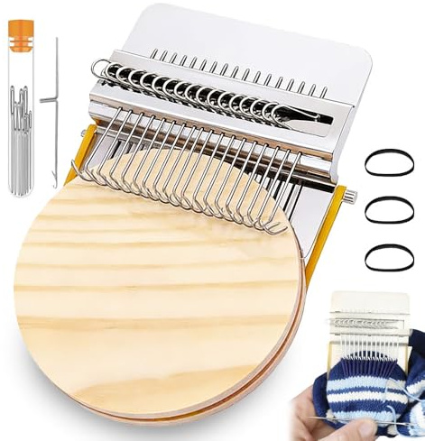 MENGON Mini Stopfrahmen Set, 2026 Neu Strickpatch Webrahmen Set Mini-Flickenwebstuhl, kleiner Stopfwebstuhl für Anfänger und Profis (21 Nadeln)