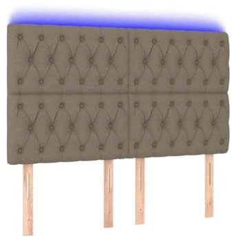 HFXHIJXQ LED Bettkopfteil Taupe 160x7x118/128 cm Höhenverstellbar Gepolstertes Kopfenden mit flexiblen Lichtstreifen Modernes Gestaltung für Schlafzimmer Jugendzimmer und Gästezimmer