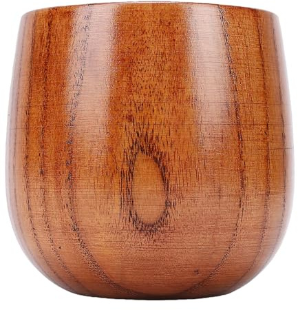 Smandy Vaso de Whisky de Madera, 340 Ml, 11,5 Oz, Vasos Antiguos, Taza de té de Vientre Grande, Taza para Beber Antigua para los Amantes del Whisky, Acabado de Madera Ahumada para el Hogar, Bar,