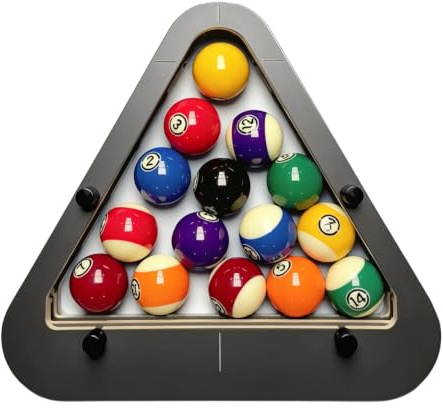 Decorative Pool Ball Triangle Rack, Modern Wooden Billiard Ball Holder | For Game Room, Bar, Man Cave, Stylish Display Ornament for Billiard Fans (38.6 × 35.3 × 4 cm)