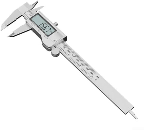 Calibrador de metal profesional de 6 pulgadas, calibrador digital Vernier extra grande, función de apagado automático para proyectos de impresión 3D (C)