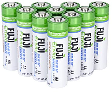 Fuji Enviromax 1.5V Super Alkaline LR6 AA Batteries - No Harmful PVC & Heavy Metals, Long Lasting, Powerful, Double A Batteries (Pack of 10)