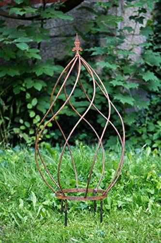 KUHEIGA Rankhilfe Rost Gedreht, H:100cm, Rankgitter Spitze, Rankgerüst Twist