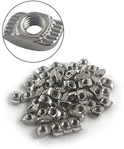QWORK® T Nut Hammerkopfmutter, nutensteine M4, für Aluminiumprofil Zubehör, 100 Pcs