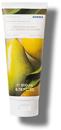 KORRES BERGAMOT PEAR latte corpo levigante con aloe vera, crema nutriente per la pelle al profumo di pera dolce, vegana, dermatologicamente testata, senza siliconi e parabeni, 200 ml