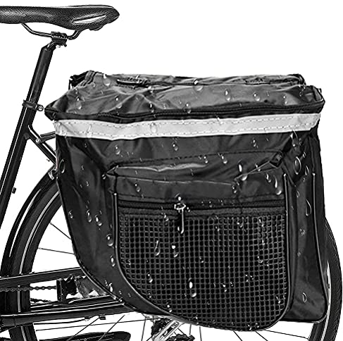 ARTOCT Fahrrad-Doppelpacktasche, wasserdichte reflektierende Fahrradrücksitz-Kofferraumtasche Multifunktions-Fahrradträger mit Taschen Fahrrad-Gepäckträger