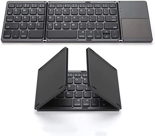 sleekview Foldable Bluetooth Keyboard, Pocket Size Portable Mini BT Wireless Keyboard with Touchpad for Android, Windows, PC, Tablet