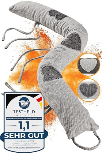 Lyvanas cojin Aislante Puertas de Entrada - Cortavientos para Puerta de 90 cm hermética y Duradera para Ahorrar energía - Burlete Decorativo Puerta para Puertas y Ventanas - burlete Puerta Tela