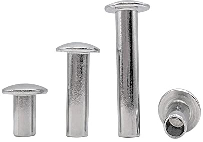 QuarkMRO - 304 Stainless Steel Oval Head Semi Tubular Rivets M2 M2.5 M3 M4 (M3 x 30mm,50)