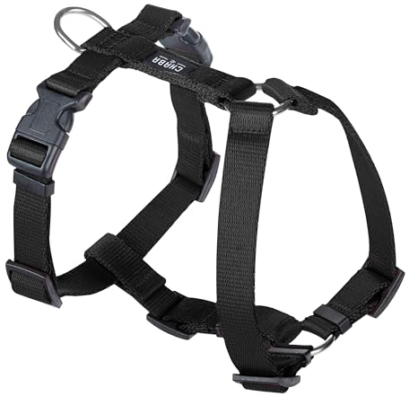 Chaba Guard Hundegeschirr für kleine und mittelgroße Hunde mit Kontrolle, Anti-Zug & Würgen, Verstellbar, Bequem und Leicht, Classic Step-in Brustgeschirr, Dog Harness, Größe M, SCHWARZ