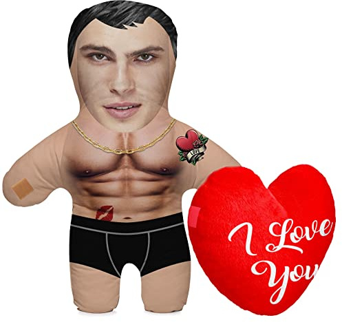 Kissen mit eigenem Foto Personalisiertes Lustiges Fotogeschenk mit eigenem Gesicht Bedruckt 45 cm Hoch Body Körper Foto-Kissen zum 18 Geburtstag Junggesellinnenparty Motiv Lovelas HEART [091]