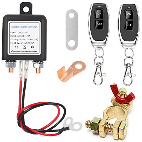 YZNlife Batterie-Trennschalter DC12V 200A, Autobatterie-Trennschalter mit Dual-Fernbedienung, Stromunterbrechungs-Kill-Schalter, Power Cut Off Switch für Auto, Wohnmobil, LKW, Boot