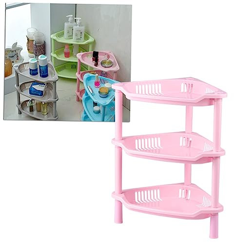 HEMOTON Estantes de Almacenamiento de Plástico de 3 Capas Organizador Esquinero para Baño y Cocina Estante de Escritorio Fácil Instalación Bandeja de Almacenamiento para Hogar