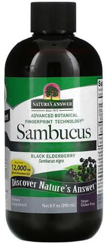Nature's Answer, Sambucus (Black Elder), 2500mg, Alcohol Free, Vegan, 240ml, Lab-Tested, Gluten Free, Soy Free, Vegetarian, Non-GMO