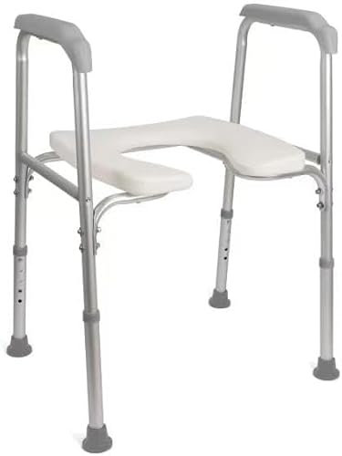 Raised Toilet Seat with Handles, Toilet Seat Riser for Seniors with Adjustable Height & Width, 3 in1 Shower Chair, Handicap Elevated Toilet Seat for Seniors Adult, Pregnant