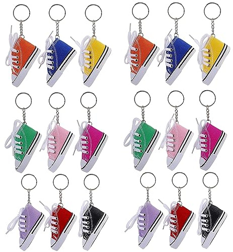 Sqxaldm 18 Stück Schlüsselanhänger Schuh Auto Schuhe Schlüssel Anhänger Geburtstagsfeier Schlüssel Anhänger Souvenir Geschenk Geburtstagsparty-Souvenirs für Freunde（9 Farben）