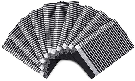 Ross - Exclusiv - 10 X Geschirrtücher - Baumwolle - Leinen - im Set (Schwarz)