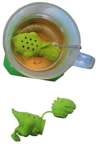 PRETYZOOM Infuseur à Thé Dinosaure Vrac Filtre Diffuseur Ustensiles De Cuisine Silicone Vert