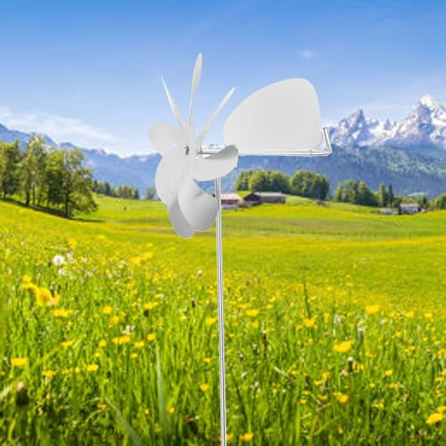 RXMORI Wind Spinner,Metal Windmill Spinner Stake Yard Decoration, 360 Degree Rotation Swivel Weathervane Stainless Steel Windmill Weather Vane for Outdoor Yard