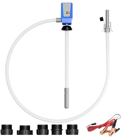 Wiltec Bomba de trasiego combustible 750 l/h autocebante a batería 12 V, con pantalla LED, para diésel, aceite y más