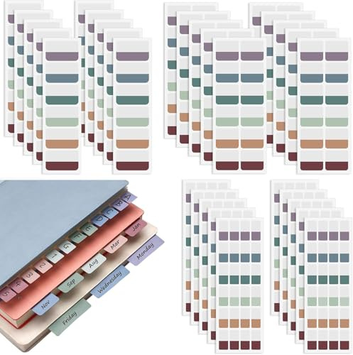 Basicon 420 Pcs Repositionable Color Book Sticky Index Labels, 3 Sizes (45mm/25mm/12mm) Marker Divider Labels for Document Classification, Page Marking & Office Organization