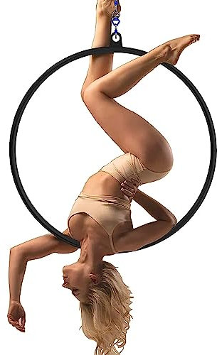 WJFTODAY Professionelles Aerial Hoop-Set mit Montage, 80 85 90 95 100 cm Lange, drehbare 100 cm Lange, drehbare runde Baumschaukel, Aerial Hoist-Ausrüstung für das Tanzstudio zu Hause (Größe: 95 cm)