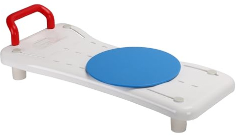 NIdreamCE Bath Board Seat for Adults with Handle,Bath Bench Shower Board for Elderly and Disabled Users Adjustable to Fit 18-26 Width Baths 136kg Weight Limit