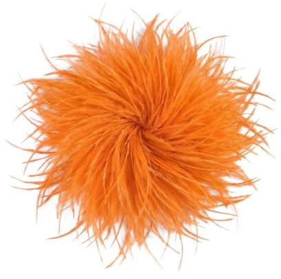 Baesics fjäderbrosch – dam fluffig strutsfjäder anknytning vintage stil hattaccessoar brud bröllop fest karneval hårklämma fascinator för kavaj – boho blommor design, SF, 100 % bukettfjäder