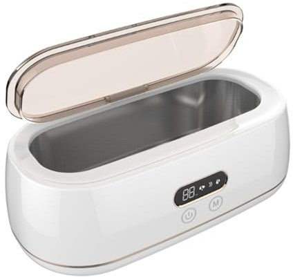 OZMDXKJ Limpiador UltrasóNico De Joyas De, 48 Khz, Limpiador SóNico Profesional con Un Solo Toque para Anillos, Gafas, Joyas Y Dentaduras Postizas.