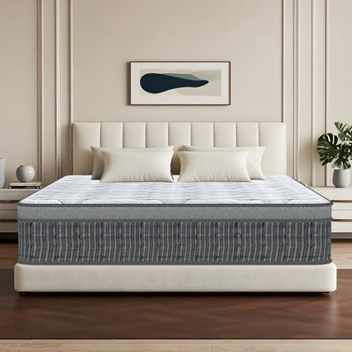 Colchón Viscoelástico 160x200, Altura 26 cm, Colchón Híbrido - Muelles Ensacados + Memory Foam, Firmeza y Confort, Certificado Oeko-Tex, Transpirable y Anatómico, Hipoalergénico, Antibacteriano