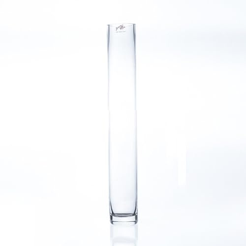 Glasvase, hohe Blumenvase, Solifleur, schlanke Vase aus Glas, Ø6 x 40cm