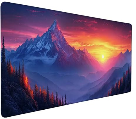 Desk Mat Large 100x50cm, Red Gaming Mouse Pad Sunset Desk Mat with 3MM Stitched Edges, Non-Slip Rubber Base Mousepad Home Decor for PC, Laptop, Gaming, Office and Home, Gifts for Women -bby25096Q