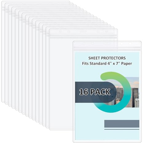 SUPERFINDINGS 16 Pack Klarsichthüllen A5 wasserfest wiederverschließbar mit Reißverschluss durchsichtige Hartplastikhüllen PVC-Hartfolienhüllen für Sammelkarten Speisekarten und Urkunden
