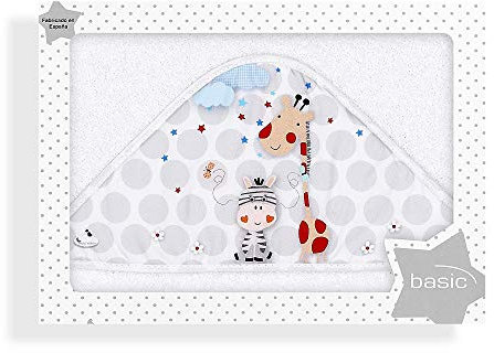 Interbaby Asciugamano con cappuccio per neonato JUNGLA in bianco - 560 g