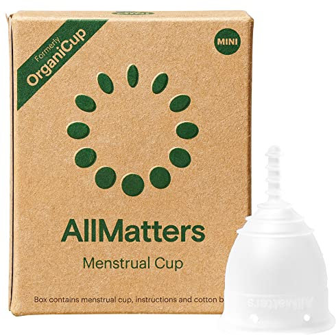 AllMatters Menstruationstasse (ehemals OrganiCup) – Mini für Jugendliche oder Diejenigen, die eine Kleinere Größe Benötigen – Weiches und Angenehmes Medizinisches Silikon